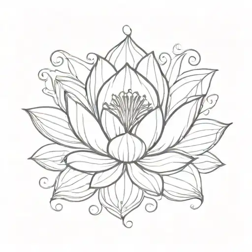 lotus flower tattoo design idea