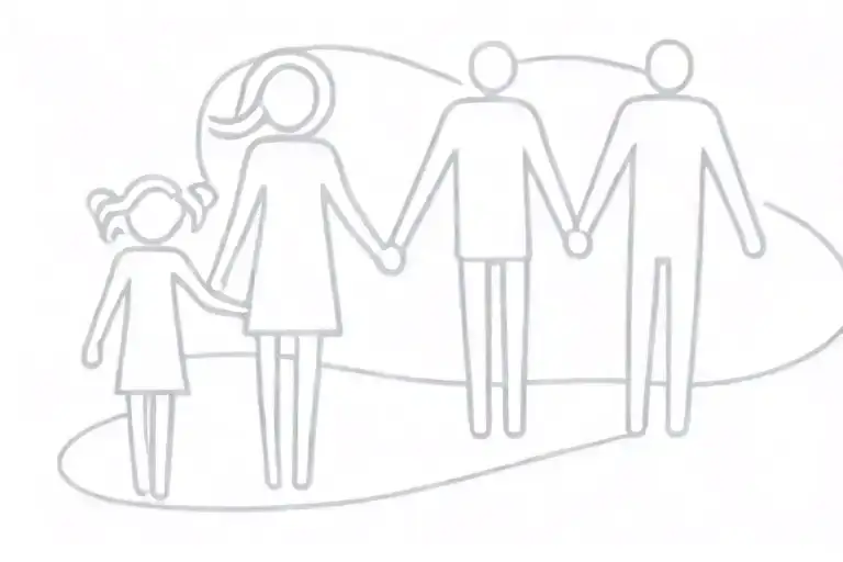 family of 4 holding hands silhouette mackintosh tattoo design idea