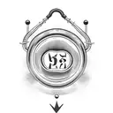 kettlebell with number 58 tattoo design idea