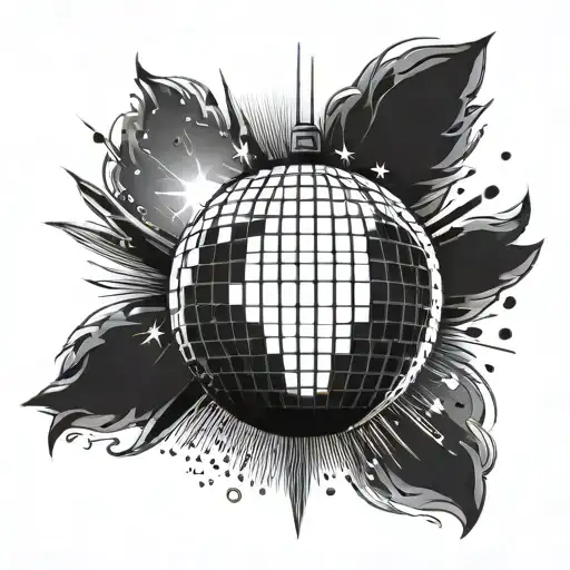 disco ball tattoo design idea