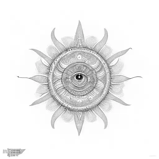 Mandala, sun tattoo design idea