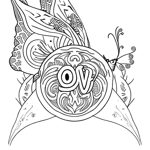 "carpe diem" lettering with butterfly tattoo design idea