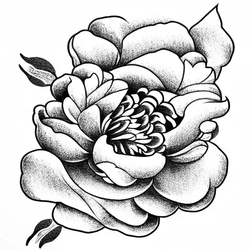 Peony tattoo design idea