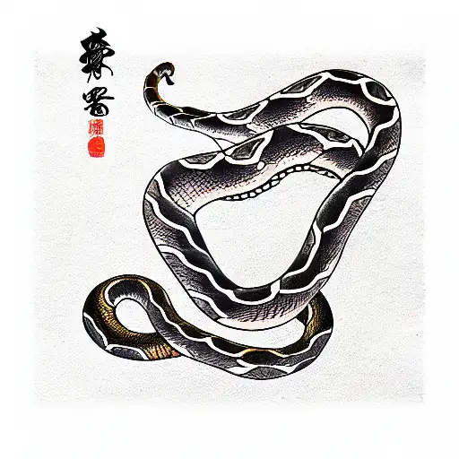 snake and tiger tattoo design idea