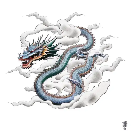 Dragon with characteristics of an eel in terms of its body, wrapperd around the forearm,  lightning coming off it tattoo design idea