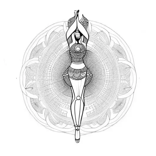 goddess dancing tattoo design idea