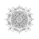 goddess dancing in front of  mandala  tattoo design idea