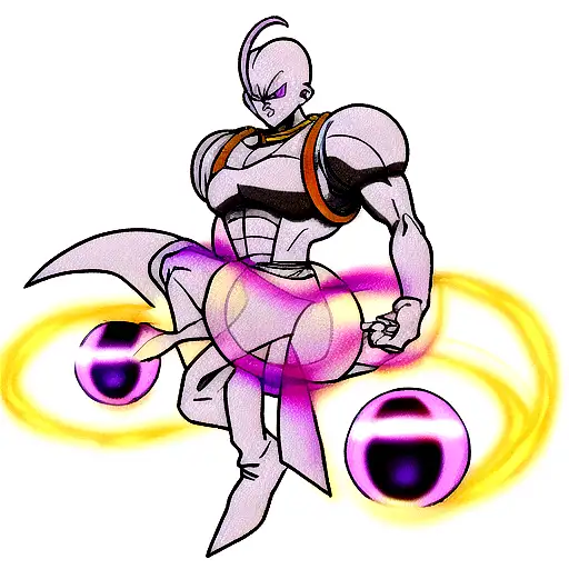 Frieza in his final form making an energy ball on his finger but this energy ball is the 4-star dragon ball tattoo design idea