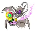 Frieza in his final form making an energy ball on his finger but this energy ball is the 4-star dragon ball tattoo design idea