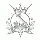 sword and crown tattoo design idea