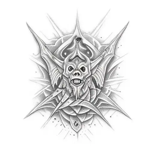 a good evil ambigram tattoo design idea