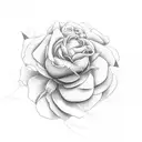 Rose peony tattoo design idea