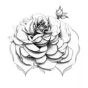 Rose peony tattoo design idea