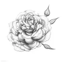 Rose peony tattoo design idea