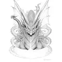 Dragon on tree tattoo design idea