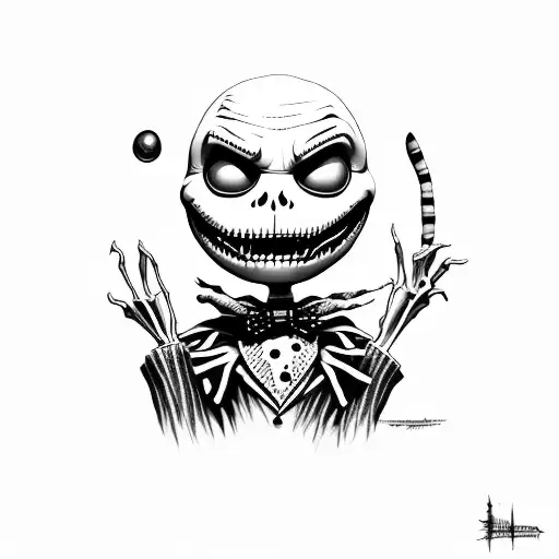 Jack skellington crossed with Freddy Krueger tattoo design idea