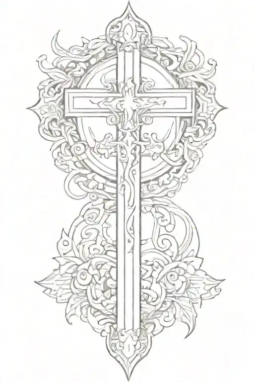 cross with in God we trust  tattoo design idea