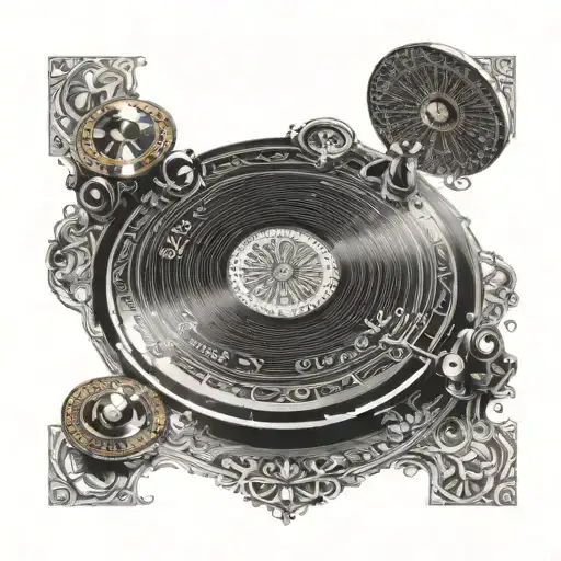 A turntable with intricate designs inspired by the Hagia Sophia in Istanbul tattoo design idea