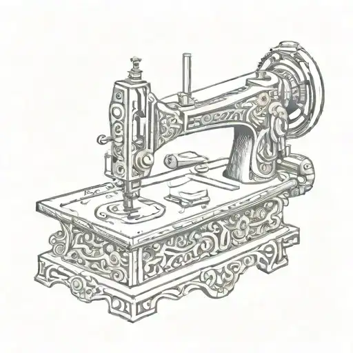 sewing machine tattoo design idea