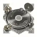 A turntable with intricate designs inspired by the Hagia Sophia in Istanbul tattoo design idea