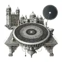 A turntable with intricate designs inspired by the Hagia Sophia in Istanbul tattoo design idea