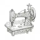 sewing machine tattoo design idea
