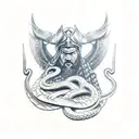 vikings with snake around the whole arm  tattoo design idea