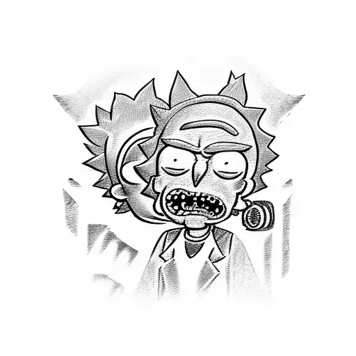rick and morty with walle tattoo design idea