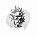 rick and morty with walle tattoo design idea