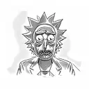 rick and morty with walle tattoo design idea