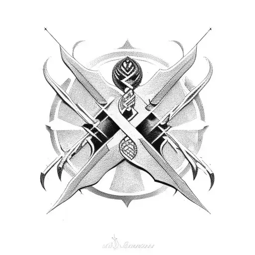 Ukrainian Trident, badass, black and white tattoo design idea