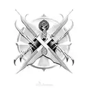 Ukrainian Trident, badass, black and white tattoo design idea