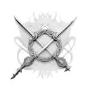 Ukrainian Trident, badass, black and white tattoo design idea