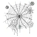 spider web with dice in it tattoo design idea