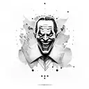 Joker grinning, outlines, evil tattoo design idea