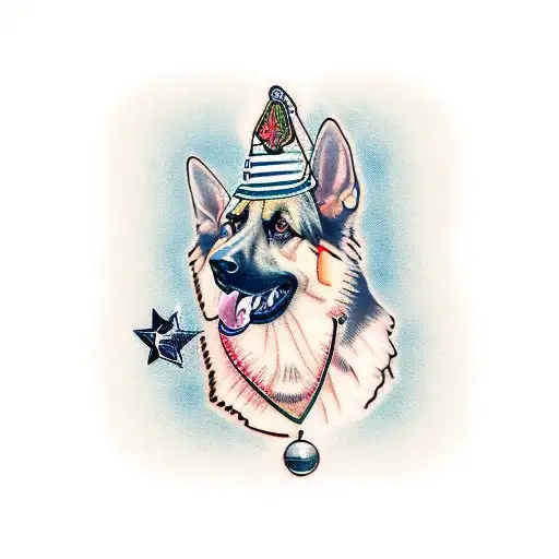german shepherd  tattoo design idea