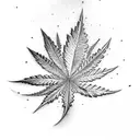 cobweb marijuana leaf shape  tattoo design idea