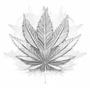 cobweb marijuana leaf shape  tattoo design idea