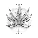 cobweb marijuana leaf shape  tattoo design idea