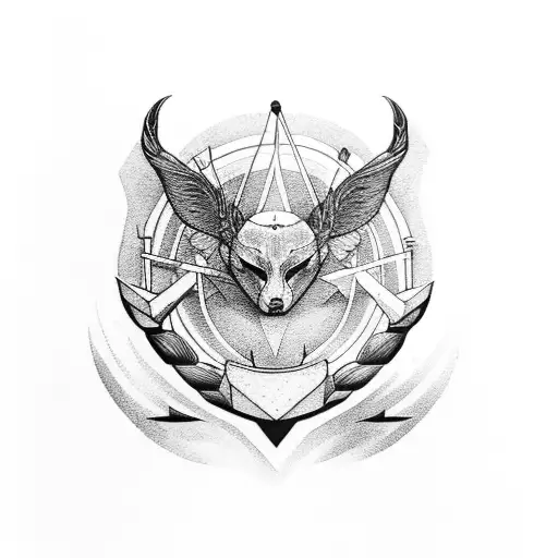 Artemis bow hunting tattoo design idea