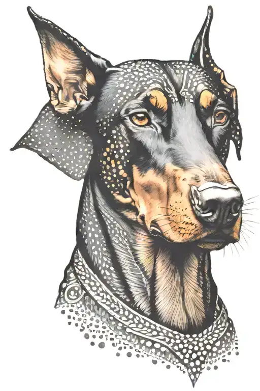 Doberman dog tattoo design idea