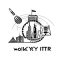 A minimalist tattoo of the New York skyline with a microphone intertwined, symbolizing your occupation as an entertainer in the city. tattoo design idea