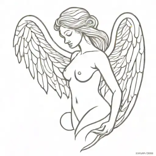 seraphim angel tattoo design idea