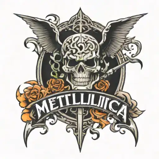 metallica logo incorporated tattoo design idea