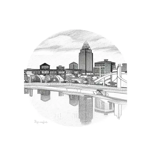 Richmond, Virginia skyline tattoo design idea