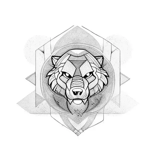 fútbol, tiempo, Bosque, Lobo tattoo design idea