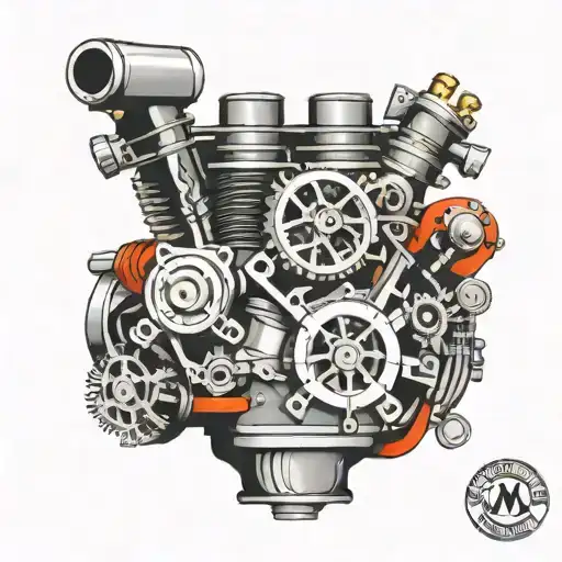 V8 Engine tattoo design idea