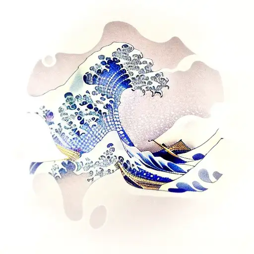 great wave tattoo design idea