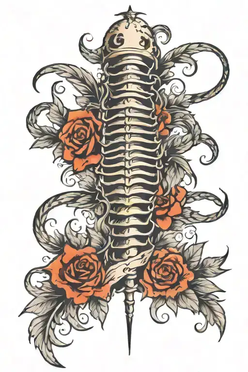 Spinal tattoo: Detailed tattoo design idea