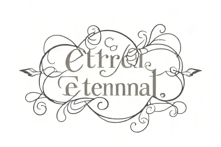 word "eternal" tattoo design idea